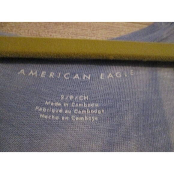 American Eagle Soft & Sexy Size Small Hi-Low Shirt Blue Short Shirt T-Shirt - Picture 2 of 3
